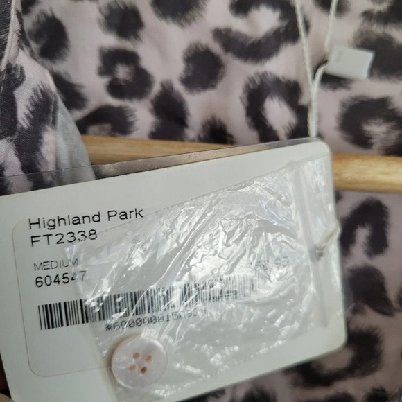 Fate Womens Button-Up Top Size M Multicolor Leopard Print 100% Rayon Tie NEW - Picture 4 of 9